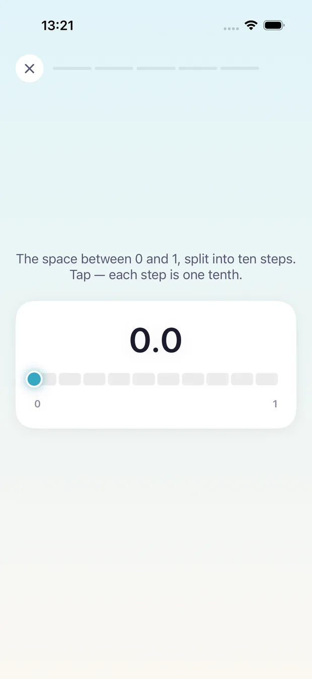 A decimal being placed on a number line.